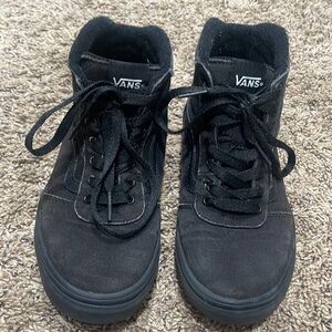 Vans J Ward Mid Black Canvas Lace Up Skate Sneakers Shoes Boys Youth Size 4.5